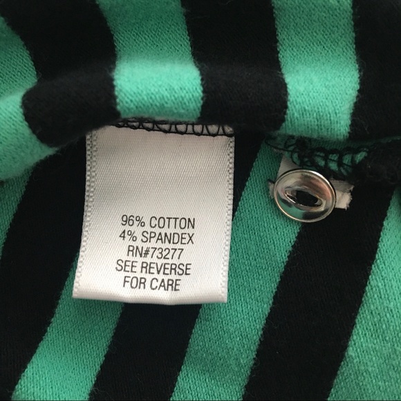 Croft and Borrow Women’s XXL Green Black Striped Short Sleeves  Top - Picture 6 of 10